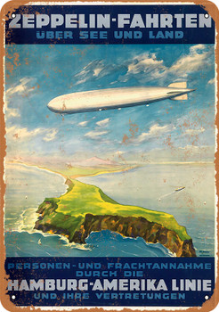 1930 Hamburg America Line Zeppelins - Metal Sign