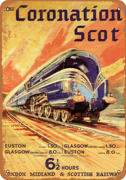 1937 Coronation Scot Train - Metal Sign