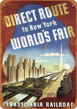 1939 PRR to New York World's Fair - Metal Sign