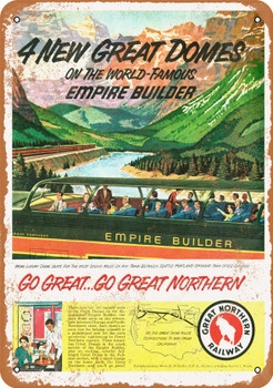 1955 Great Northern Railway Domed Cars - Metal Sign