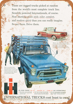 1958 International Trucks - Metal Sign