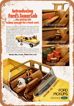 1974 Ford SuperCab Pickup Trucks - Metal Sign