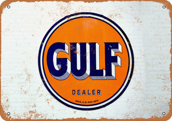 Gulf Oil Dealer - Metal Sign