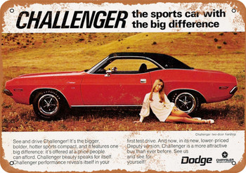 1970 Dodge Challenger - Metal Sign 3