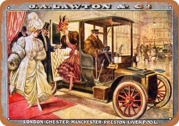 1907 JA Lawton Cars - Metal Sign