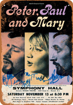 1965 Peter, Paul and Mary in New Jersey - Metal Sign