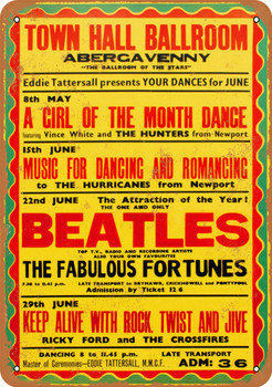 1963 The Beatles in Abergavenny Metal Sign