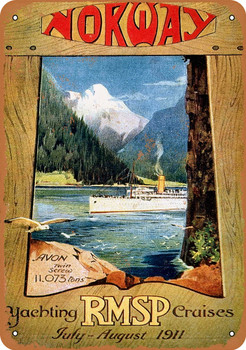 1911 RMSP Yachting Cruises Norway - Metal Sign