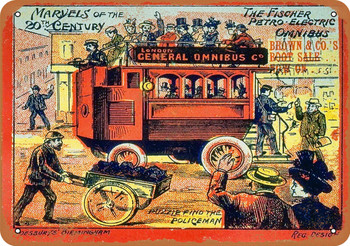 The Fischer Petro Electric Omnibus - Metal Sign