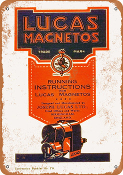 1913 Lucas Magnetos - Metal Sign