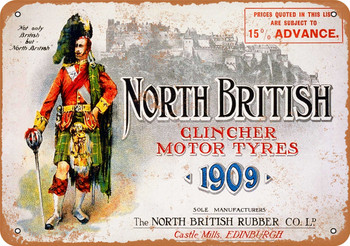 1909 Clincher Motor Tyres - Metal Sign