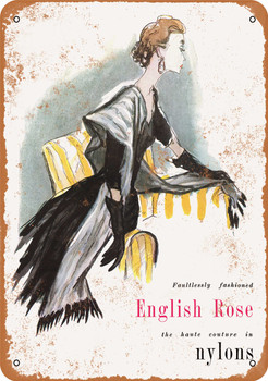 1955 English Rose Nylons - Metal Sign