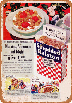 1947 Shredded Ralston Cereal - Metal Sign