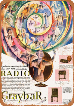 1928 Graybar Radios Metal Sign