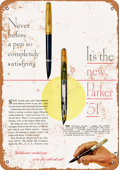 1949 Parker 51 Pens - Metal Sign