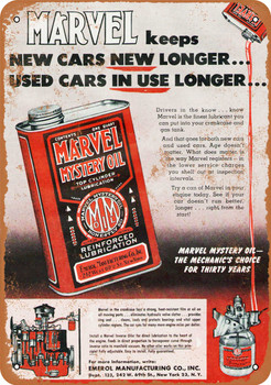 1952 Marvel Mystery Oil - Metal Sign