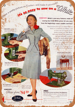 1952 White Sewing Machines - Metal Sign