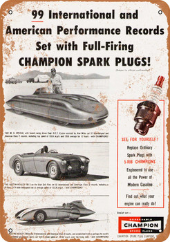1955 Champion Spark Plugs - Metal Sign