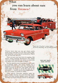 1957 Chevrolet Fire Chief Car - Metal Sign