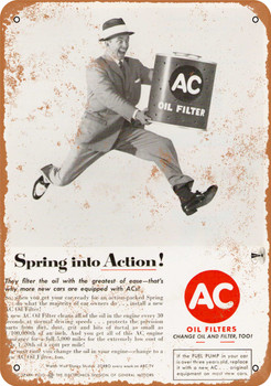 1958 AC Oil Filters - Metal Sign