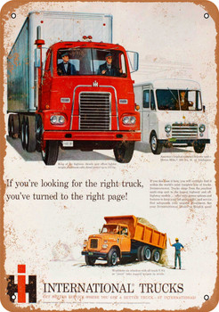 1960 International Trucks - Metal Sign