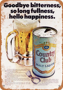 1966 Country Club Malt Liquor - Metal Sign 2