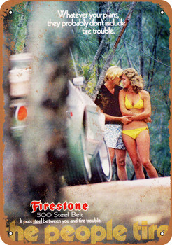 1972 Firestone Tires - Metal Sign