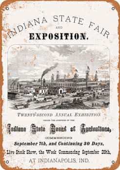 1874 Indiana State Fair and Exposition - Metal Sign