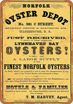 Finest Norfolk Oysters Metal Sign