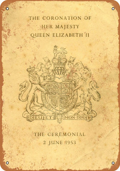 1953 Coronation of Queen Elizabeth - Metal Sign