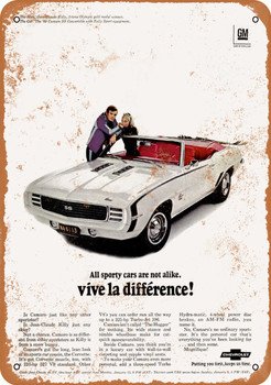1969 Camaro with Jean-Claude Killy - Metal Sign
