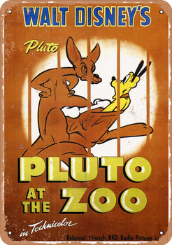 Pluto - Pluto At The Zoo (1942) - Metal Sign