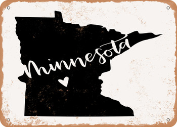 Minnesota Heart - Metal Sign
