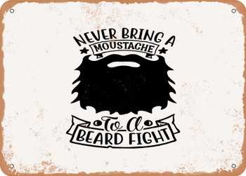 Never Bring a Moustache to a Beard Fight - Metal Sign