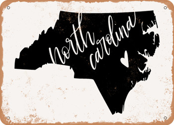 North Carolina Heart - Metal Sign