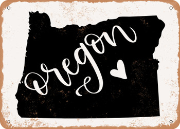 Oregon Heart - Metal Sign