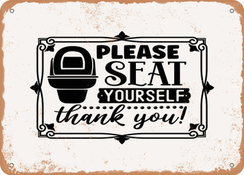 Please Seat Yourself Thank You - Metal Sign