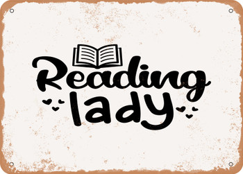 Reading Lady - Metal Sign