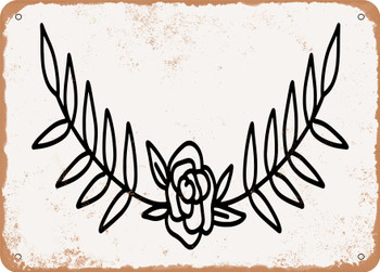 Rose and Laurel - Metal Sign