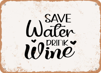 Save Water Drink Wine - 3 - Metal Sign