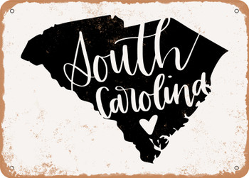 South Carolina Heart - Metal Sign