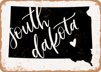 South Dakota Heart - Metal Sign