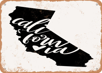 California Heart - Metal Sign