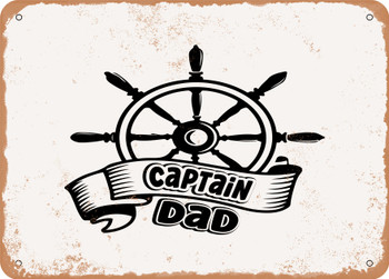Captain Dad - Metal Sign