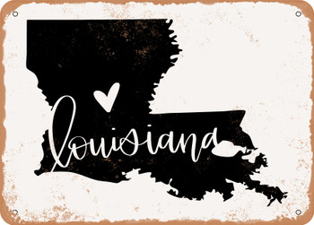 Louisiana Heart - Metal Sign