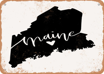 Maine Heart - Metal Sign