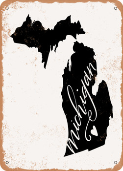 Michigan Heart  - Metal Sign