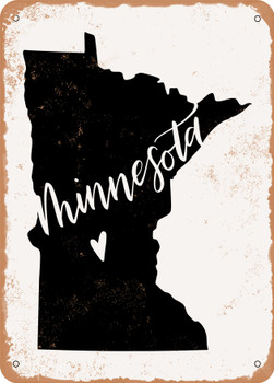 Minnesota Heart  - Metal Sign