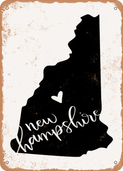 New Hampshire Heart  - Metal Sign