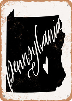 Pennsylvania Heart  - Metal Sign